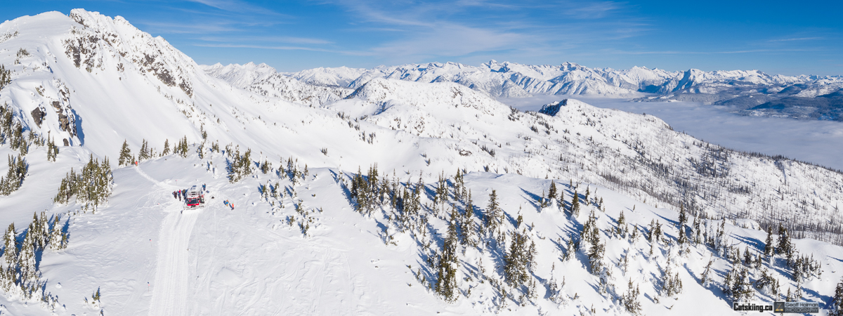 K3 Peak towering about the terrain at K3 Catskiing